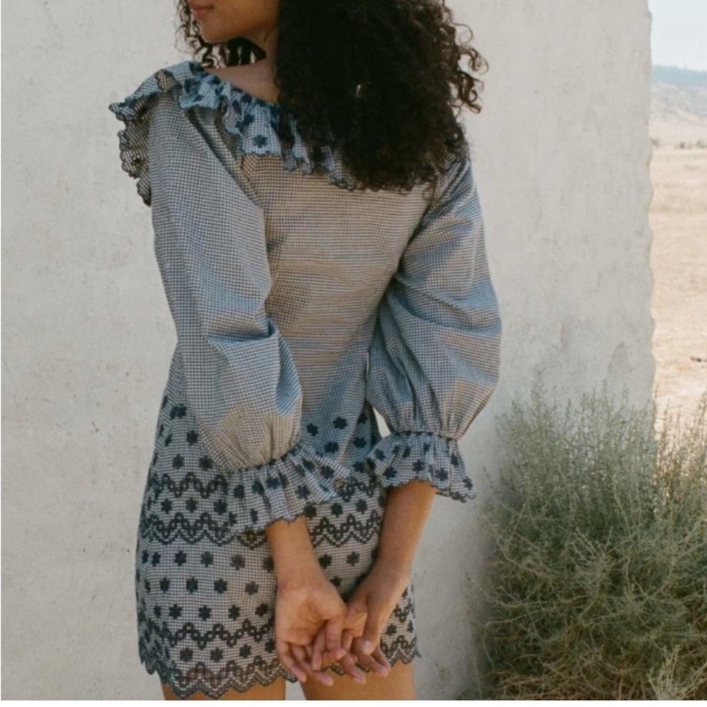 Doen | Franique Dress - Azure Paris Gingham - Picture 2 of 4